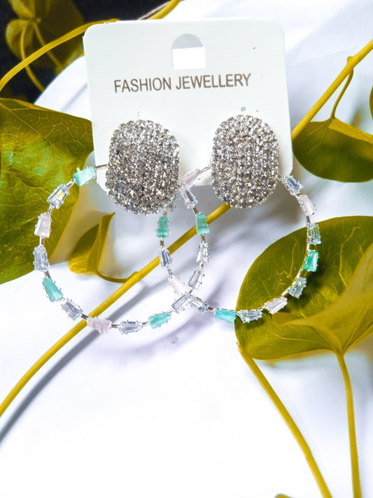 Sparkling Icy Circle Earrings for Women