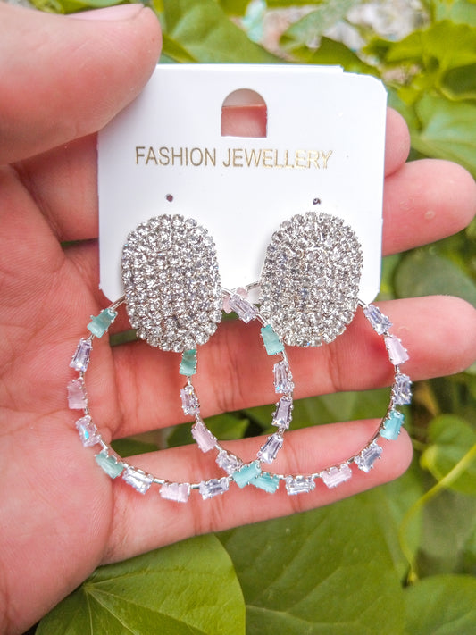 Sparkling Icy Circle Earrings for Women