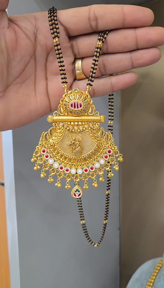 Divine Lakshmi Inspired Long Temple Mangalsutra for Women