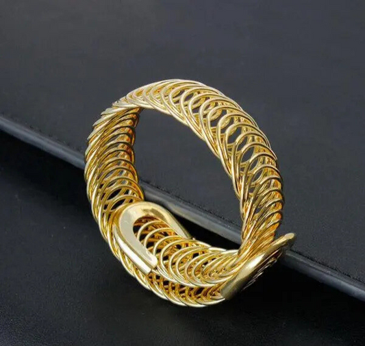 Gold Plated Crystal Kada Bracelet – Free Size for Women