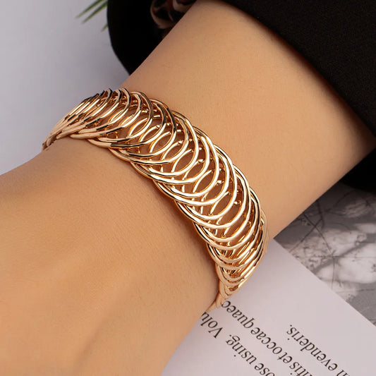 Gold Plated Crystal Kada Bracelet – Free Size for Women