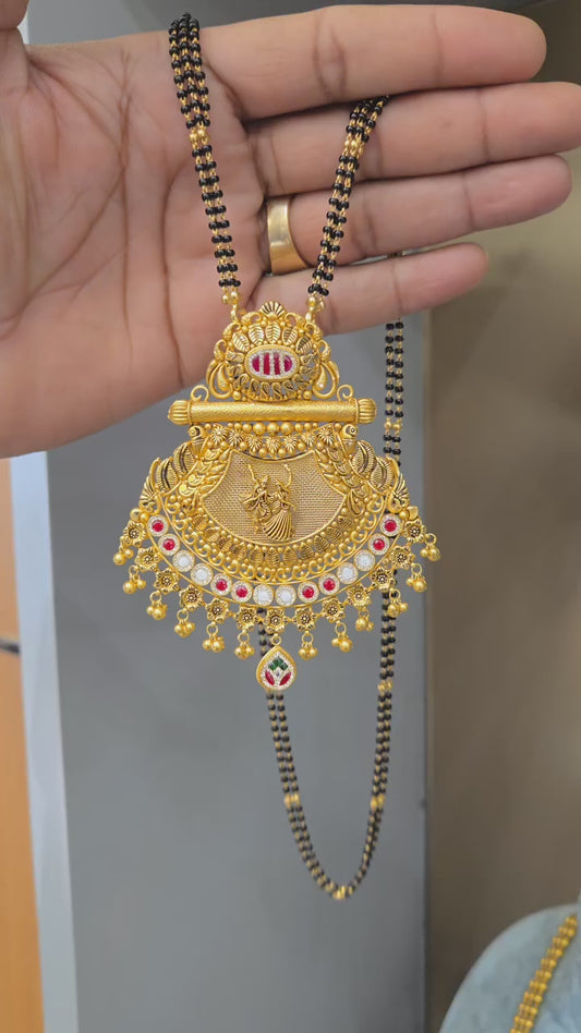 Divine Lakshmi Inspired Long Temple Mangalsutra for Women